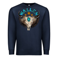 Navy wallen with bull skull Premium Sweatshirt - NancyCooperArtShop