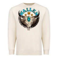 Sandshell wallen with bull skull Premium Sweatshirt - NancyCooperArtShop