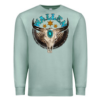 Seafoam wallen with bull skull Premium Sweatshirt - NancyCooperArtShop