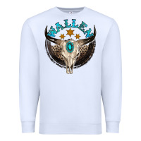 White wallen with bull skull Premium Sweatshirt - NancyCooperArtShop