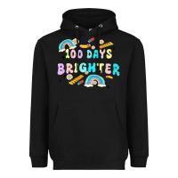 Black 100 days brighter Heavyweight Hoodie - MaliasSmallBusiness