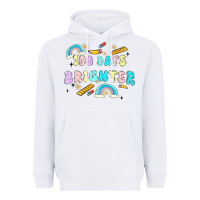 White 100 days brighter Heavyweight Hoodie - MaliasSmallBusiness