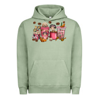 Pigment Oil Green cafecito y chisme coffee cups Urban Hoodie - texasbilliewilder