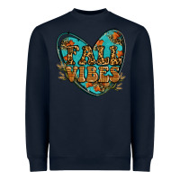 Navy fall vibes heart Heavyweight Sweatshirt - RanaPortraitStore