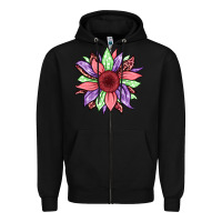 Black easter spring sunflower Zipper Hoodie - Jasminsmagicworld
