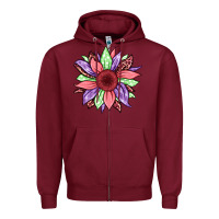 Burgundy easter spring sunflower Zipper Hoodie - Jasminsmagicworld