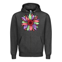 Charcoal Heather easter spring sunflower Zipper Hoodie - Jasminsmagicworld
