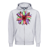 Heather Grey easter spring sunflower Zipper Hoodie - Jasminsmagicworld