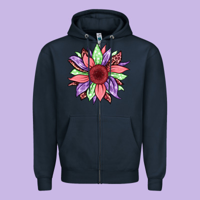Easter Spring Sunflower Zipper Hoodie Designed By Jasminsmagicworld