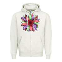Oatmeal Heather easter spring sunflower Zipper Hoodie - Jasminsmagicworld