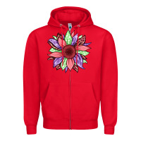 Red easter spring sunflower Zipper Hoodie - Jasminsmagicworld