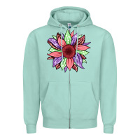 Seafoam easter spring sunflower Zipper Hoodie - Jasminsmagicworld
