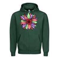 Sports Green easter spring sunflower Zipper Hoodie - Jasminsmagicworld