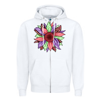 White easter spring sunflower Zipper Hoodie - Jasminsmagicworld