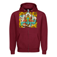 Burgundy grateful cross Zipper Hoodie - BarkalooDesign