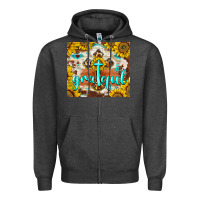 Charcoal Heather grateful cross Zipper Hoodie - BarkalooDesign
