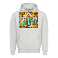 Dove Grey grateful cross Zipper Hoodie - BarkalooDesign