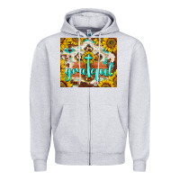 Heather Grey grateful cross Zipper Hoodie - BarkalooDesign