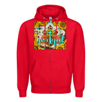 Red grateful cross Zipper Hoodie - BarkalooDesign