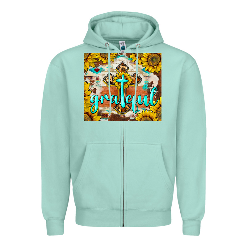 Grateful Cross Zipper Hoodie by BarkalooDesign | Teevron