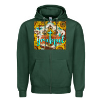 Sports Green grateful cross Zipper Hoodie - BarkalooDesign