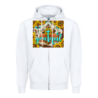 White grateful cross Zipper Hoodie - BarkalooDesign