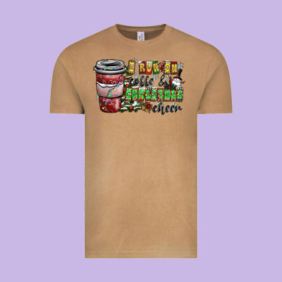 I Run On Coffee And Christmas Cheer Vintage Tee Designed By Cowhidedigitalart