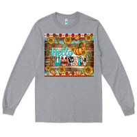 Heather Grey hello pumpkin tumbler Long Sleeve Tee - BundleAndBundleShop