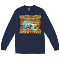 Navy hello pumpkin tumbler Long Sleeve Tee - BundleAndBundleShop