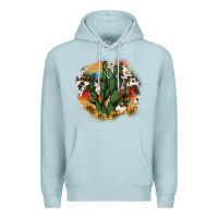 Blue Mist cowhide aztec sunflowers cactus Premium Hoodie - AdoDesignShop
