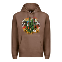 Chestnut cowhide aztec sunflowers cactus Premium Hoodie - AdoDesignShop