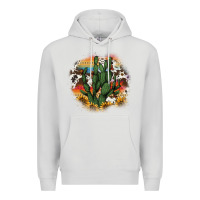 Dove Grey cowhide aztec sunflowers cactus Premium Hoodie - AdoDesignShop