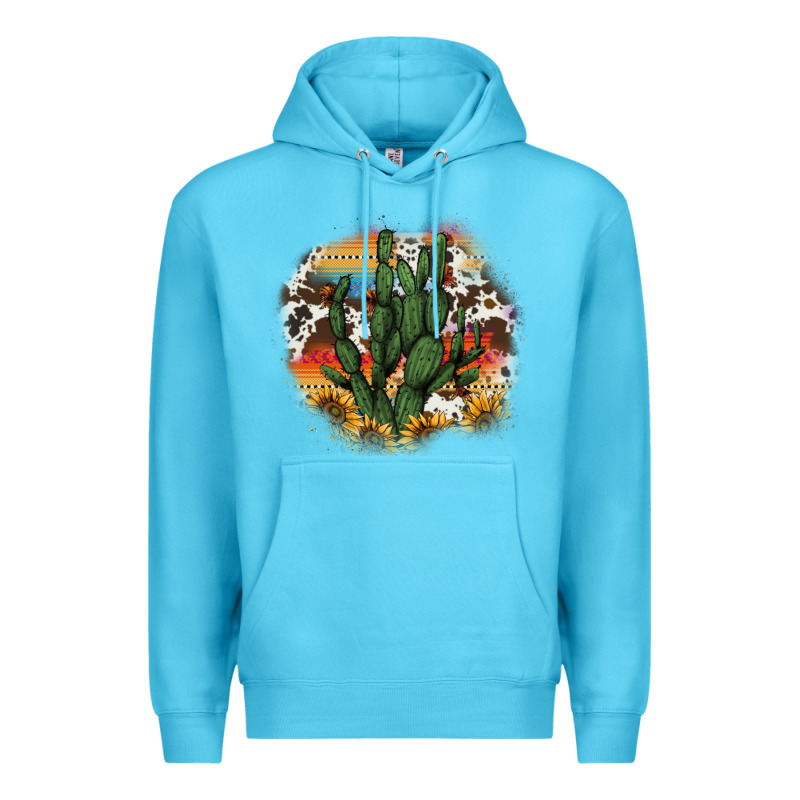 Cowhide Aztec Sunflowers Cactus Premium Hoodie by AdoDesignShop | Teevron