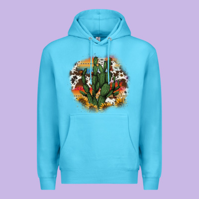 Cowhide Aztec Sunflowers Cactus Premium Hoodie Designed By Adodesignshop