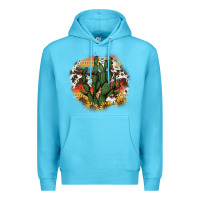 Ocean Blue cowhide aztec sunflowers cactus Premium Hoodie - AdoDesignShop