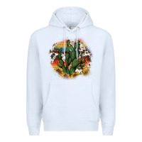 White cowhide aztec sunflowers cactus Premium Hoodie - AdoDesignShop