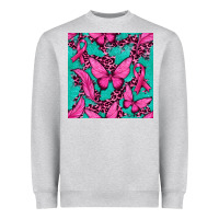 Pink Butterfly With Ribbon Cancer Heavyweight Sweatshirt | Teevron