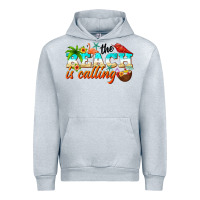 Heather Grey the beach is calling Urban Hoodie - NancyCooperArtShop