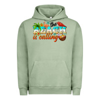 Pigment Oil Green the beach is calling Urban Hoodie - NancyCooperArtShop