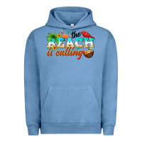 Pigment Pebble Blue the beach is calling Urban Hoodie - NancyCooperArtShop