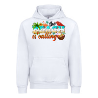 White the beach is calling Urban Hoodie - NancyCooperArtShop