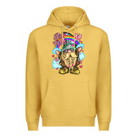 Antique Gold best mom gnome rainbow clouds butterfly glitter Premium Hoodie - LillyAllenDesigns