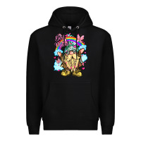 Black best mom gnome rainbow clouds butterfly glitter Premium Hoodie - LillyAllenDesigns