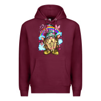 Burgundy best mom gnome rainbow clouds butterfly glitter Premium Hoodie - LillyAllenDesigns