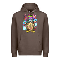 Coffee best mom gnome rainbow clouds butterfly glitter Premium Hoodie - LillyAllenDesigns