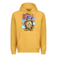 Mustard best mom gnome rainbow clouds butterfly glitter Premium Hoodie - LillyAllenDesigns
