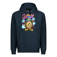 Navy best mom gnome rainbow clouds butterfly glitter Premium Hoodie - LillyAllenDesigns