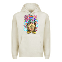 Oatmeal Heather best mom gnome rainbow clouds butterfly glitter Premium Hoodie - LillyAllenDesigns