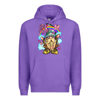 Purple best mom gnome rainbow clouds butterfly glitter Premium Hoodie - LillyAllenDesigns