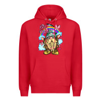 Red best mom gnome rainbow clouds butterfly glitter Premium Hoodie - LillyAllenDesigns